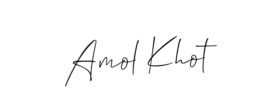 Use a signature maker to create a handwritten signature online. With this signature software, you can design (Allison_Script) your own signature for name Amol Khot. Amol Khot signature style 2 images and pictures png