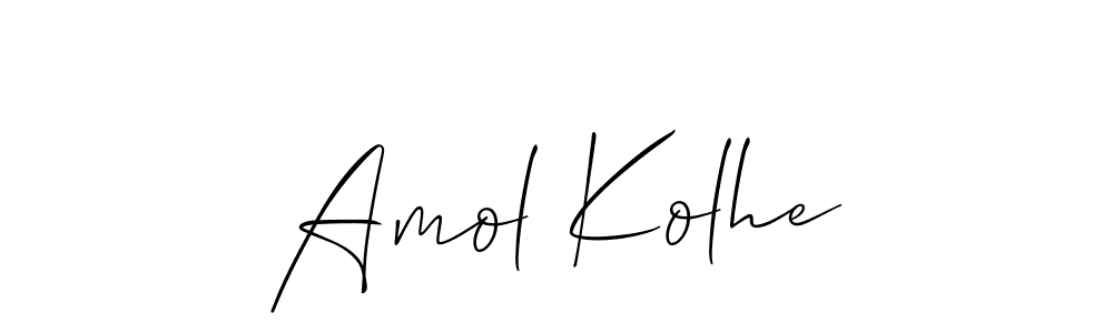How to make Amol Kolhe name signature. Use Allison_Script style for creating short signs online. This is the latest handwritten sign. Amol Kolhe signature style 2 images and pictures png