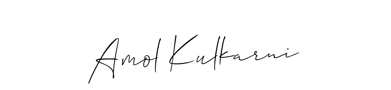 Make a beautiful signature design for name Amol Kulkarni. With this signature (Allison_Script) style, you can create a handwritten signature for free. Amol Kulkarni signature style 2 images and pictures png