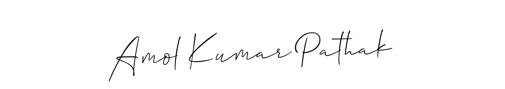if you are searching for the best signature style for your name Amol Kumar Pathak. so please give up your signature search. here we have designed multiple signature styles  using Allison_Script. Amol Kumar Pathak signature style 2 images and pictures png