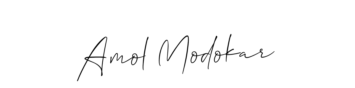 if you are searching for the best signature style for your name Amol Modokar. so please give up your signature search. here we have designed multiple signature styles  using Allison_Script. Amol Modokar signature style 2 images and pictures png