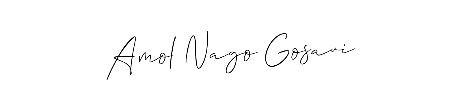 This is the best signature style for the Amol Nago Gosavi name. Also you like these signature font (Allison_Script). Mix name signature. Amol Nago Gosavi signature style 2 images and pictures png
