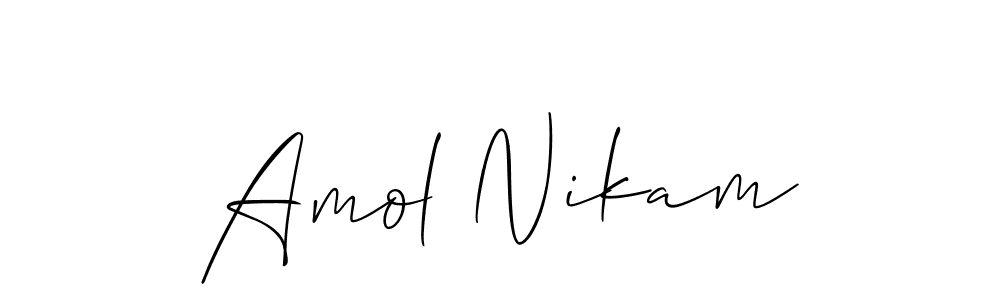 You should practise on your own different ways (Allison_Script) to write your name (Amol Nikam) in signature. don't let someone else do it for you. Amol Nikam signature style 2 images and pictures png