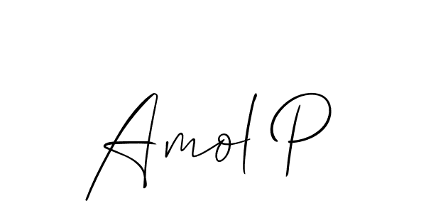 Also we have Amol P name is the best signature style. Create professional handwritten signature collection using Allison_Script autograph style. Amol P signature style 2 images and pictures png