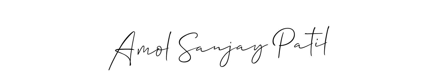 if you are searching for the best signature style for your name Amol Sanjay Patil. so please give up your signature search. here we have designed multiple signature styles  using Allison_Script. Amol Sanjay Patil signature style 2 images and pictures png