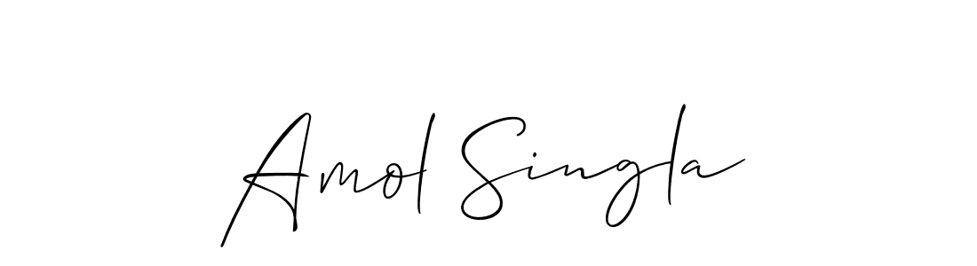 Make a short Amol Singla signature style. Manage your documents anywhere anytime using Allison_Script. Create and add eSignatures, submit forms, share and send files easily. Amol Singla signature style 2 images and pictures png