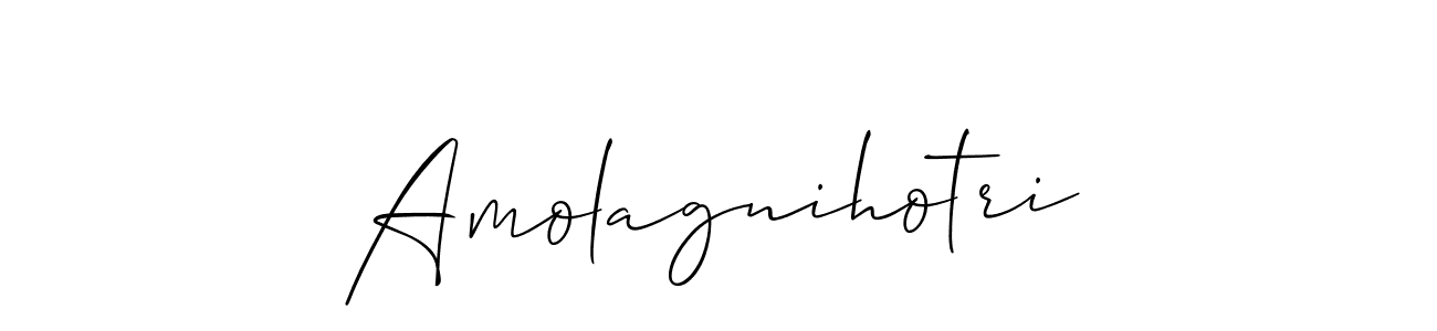 Also we have Amolagnihotri name is the best signature style. Create professional handwritten signature collection using Allison_Script autograph style. Amolagnihotri signature style 2 images and pictures png