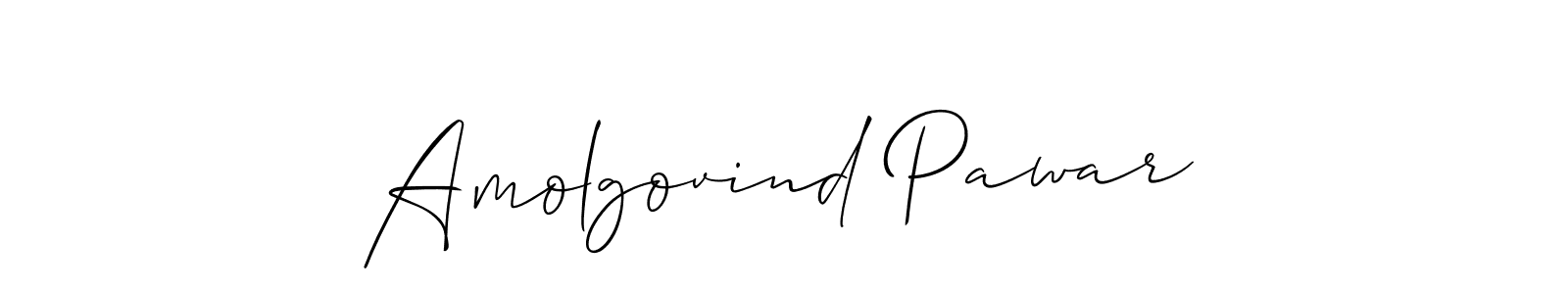 It looks lik you need a new signature style for name Amolgovind Pawar. Design unique handwritten (Allison_Script) signature with our free signature maker in just a few clicks. Amolgovind Pawar signature style 2 images and pictures png