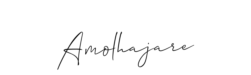 Use a signature maker to create a handwritten signature online. With this signature software, you can design (Allison_Script) your own signature for name Amolhajare. Amolhajare signature style 2 images and pictures png