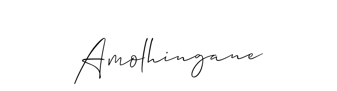 It looks lik you need a new signature style for name Amolhingane. Design unique handwritten (Allison_Script) signature with our free signature maker in just a few clicks. Amolhingane signature style 2 images and pictures png
