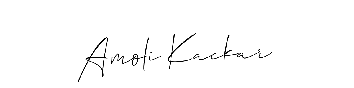 Similarly Allison_Script is the best handwritten signature design. Signature creator online .You can use it as an online autograph creator for name Amoli Kackar. Amoli Kackar signature style 2 images and pictures png