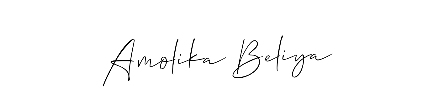 Also we have Amolika Beliya name is the best signature style. Create professional handwritten signature collection using Allison_Script autograph style. Amolika Beliya signature style 2 images and pictures png