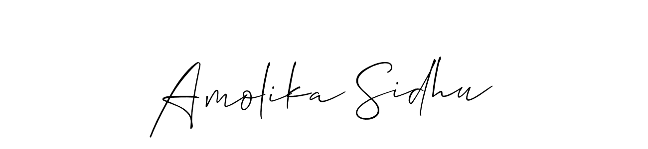 You should practise on your own different ways (Allison_Script) to write your name (Amolika Sidhu) in signature. don't let someone else do it for you. Amolika Sidhu signature style 2 images and pictures png