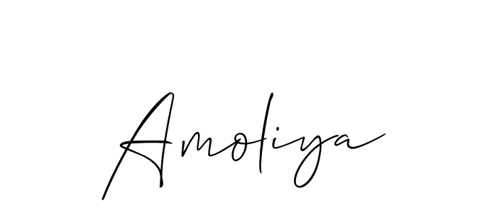 The best way (Allison_Script) to make a short signature is to pick only two or three words in your name. The name Amoliya include a total of six letters. For converting this name. Amoliya signature style 2 images and pictures png
