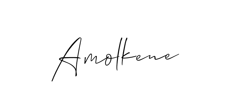 Similarly Allison_Script is the best handwritten signature design. Signature creator online .You can use it as an online autograph creator for name Amolkene. Amolkene signature style 2 images and pictures png