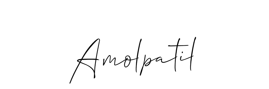 How to make Amolpatil signature? Allison_Script is a professional autograph style. Create handwritten signature for Amolpatil name. Amolpatil signature style 2 images and pictures png