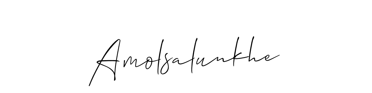 Allison_Script is a professional signature style that is perfect for those who want to add a touch of class to their signature. It is also a great choice for those who want to make their signature more unique. Get Amolsalunkhe name to fancy signature for free. Amolsalunkhe signature style 2 images and pictures png