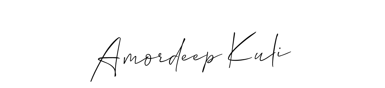 How to make Amordeep Kuli name signature. Use Allison_Script style for creating short signs online. This is the latest handwritten sign. Amordeep Kuli signature style 2 images and pictures png