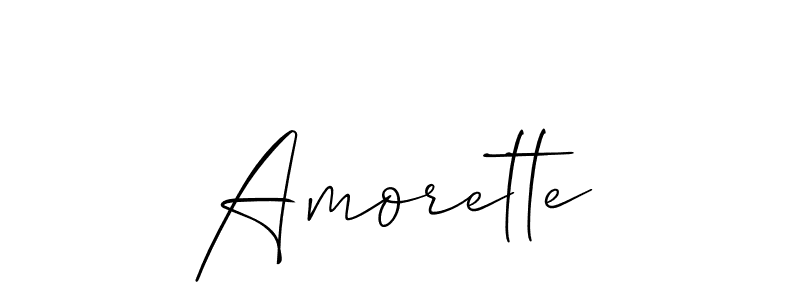 It looks lik you need a new signature style for name Amorette. Design unique handwritten (Allison_Script) signature with our free signature maker in just a few clicks. Amorette signature style 2 images and pictures png
