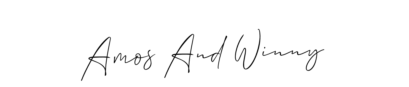 Amos And Winny stylish signature style. Best Handwritten Sign (Allison_Script) for my name. Handwritten Signature Collection Ideas for my name Amos And Winny. Amos And Winny signature style 2 images and pictures png