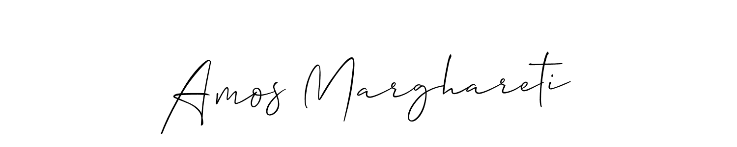 Make a short Amos Marghareti signature style. Manage your documents anywhere anytime using Allison_Script. Create and add eSignatures, submit forms, share and send files easily. Amos Marghareti signature style 2 images and pictures png