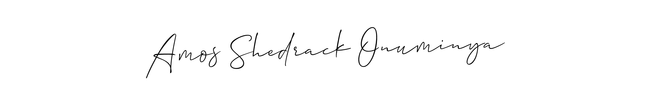 How to make Amos Shedrack Onuminya signature? Allison_Script is a professional autograph style. Create handwritten signature for Amos Shedrack Onuminya name. Amos Shedrack Onuminya signature style 2 images and pictures png