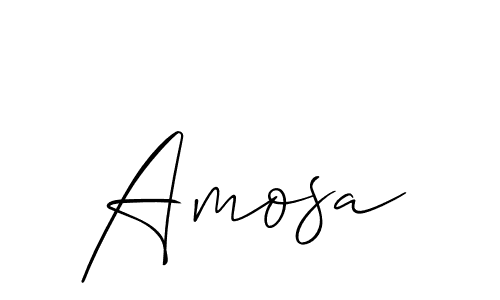 Use a signature maker to create a handwritten signature online. With this signature software, you can design (Allison_Script) your own signature for name Amosa. Amosa signature style 2 images and pictures png