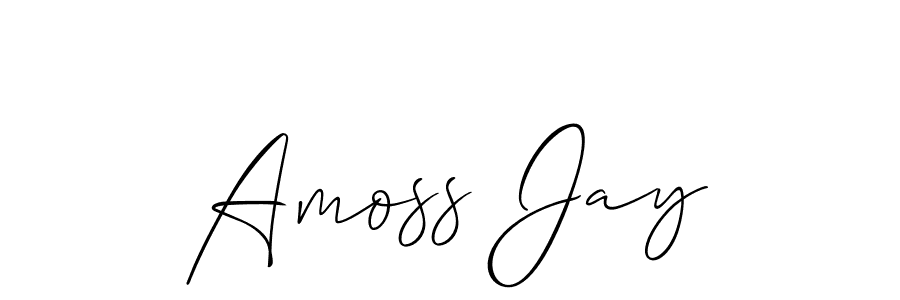 Make a beautiful signature design for name Amoss Jay. With this signature (Allison_Script) style, you can create a handwritten signature for free. Amoss Jay signature style 2 images and pictures png