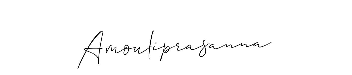 Create a beautiful signature design for name Amouliprasanna. With this signature (Allison_Script) fonts, you can make a handwritten signature for free. Amouliprasanna signature style 2 images and pictures png
