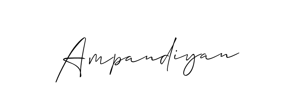 Make a beautiful signature design for name Ampandiyan. With this signature (Allison_Script) style, you can create a handwritten signature for free. Ampandiyan signature style 2 images and pictures png