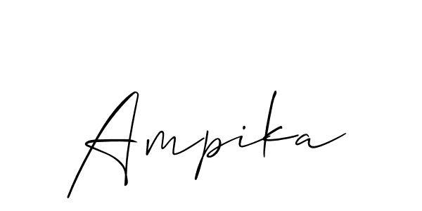 It looks lik you need a new signature style for name Ampika. Design unique handwritten (Allison_Script) signature with our free signature maker in just a few clicks. Ampika signature style 2 images and pictures png