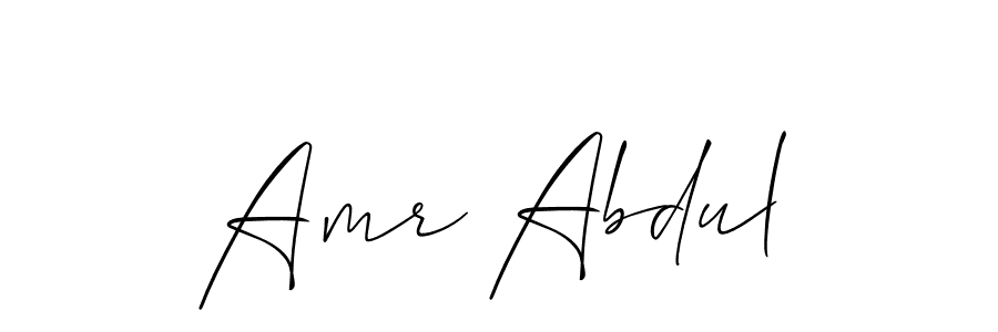 Design your own signature with our free online signature maker. With this signature software, you can create a handwritten (Allison_Script) signature for name Amr Abdul. Amr Abdul signature style 2 images and pictures png