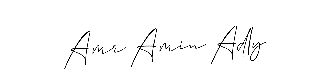 How to make Amr Amin Adly name signature. Use Allison_Script style for creating short signs online. This is the latest handwritten sign. Amr Amin Adly signature style 2 images and pictures png