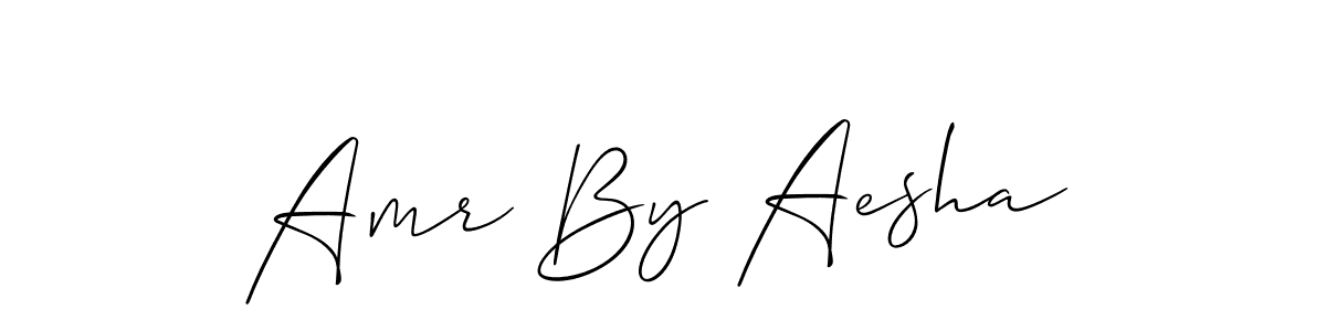 The best way (Allison_Script) to make a short signature is to pick only two or three words in your name. The name Amr By Aesha include a total of six letters. For converting this name. Amr By Aesha signature style 2 images and pictures png