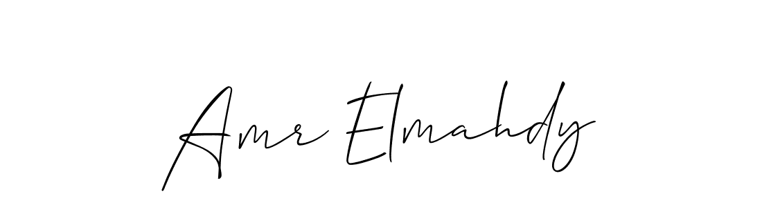 Use a signature maker to create a handwritten signature online. With this signature software, you can design (Allison_Script) your own signature for name Amr Elmahdy. Amr Elmahdy signature style 2 images and pictures png