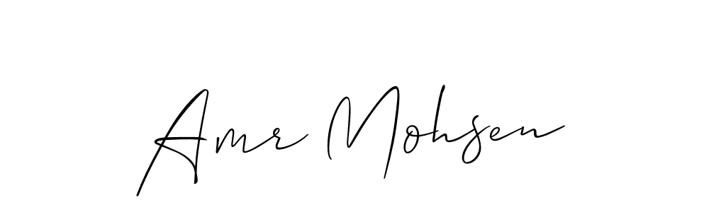 Make a beautiful signature design for name Amr Mohsen. With this signature (Allison_Script) style, you can create a handwritten signature for free. Amr Mohsen signature style 2 images and pictures png