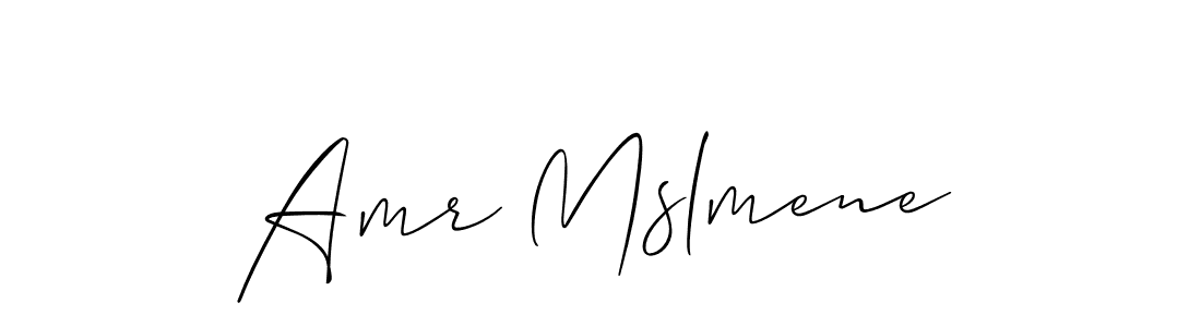 if you are searching for the best signature style for your name Amr Mslmene. so please give up your signature search. here we have designed multiple signature styles  using Allison_Script. Amr Mslmene signature style 2 images and pictures png