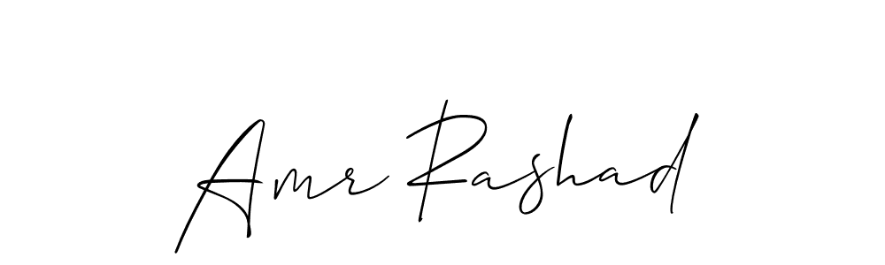 The best way (Allison_Script) to make a short signature is to pick only two or three words in your name. The name Amr Rashad include a total of six letters. For converting this name. Amr Rashad signature style 2 images and pictures png