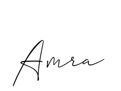 Design your own signature with our free online signature maker. With this signature software, you can create a handwritten (Allison_Script) signature for name Amra. Amra signature style 2 images and pictures png