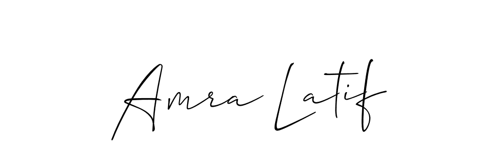 Make a beautiful signature design for name Amra Latif. With this signature (Allison_Script) style, you can create a handwritten signature for free. Amra Latif signature style 2 images and pictures png
