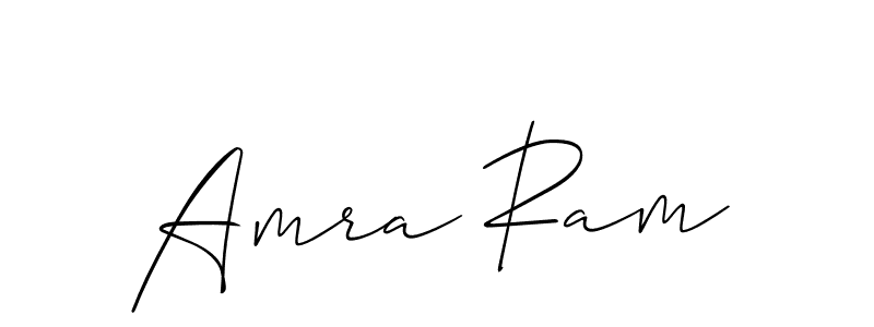 Use a signature maker to create a handwritten signature online. With this signature software, you can design (Allison_Script) your own signature for name Amra Ram. Amra Ram signature style 2 images and pictures png