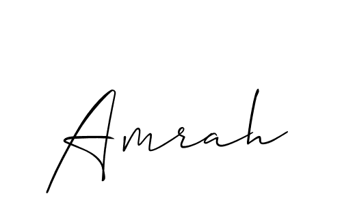 How to make Amrah name signature. Use Allison_Script style for creating short signs online. This is the latest handwritten sign. Amrah signature style 2 images and pictures png