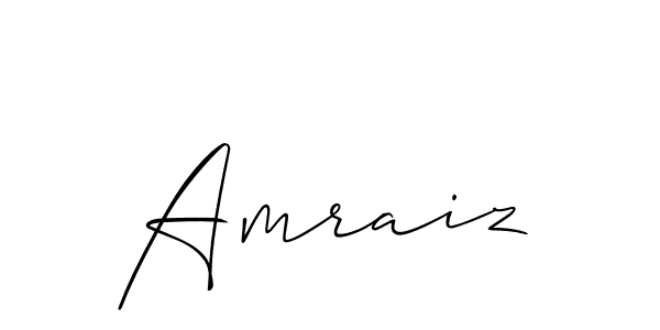 The best way (Allison_Script) to make a short signature is to pick only two or three words in your name. The name Amraiz include a total of six letters. For converting this name. Amraiz signature style 2 images and pictures png