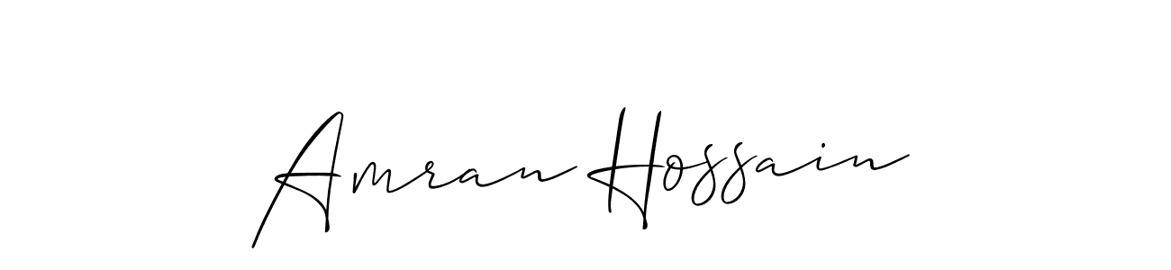 Make a beautiful signature design for name Amran Hossain. With this signature (Allison_Script) style, you can create a handwritten signature for free. Amran Hossain signature style 2 images and pictures png