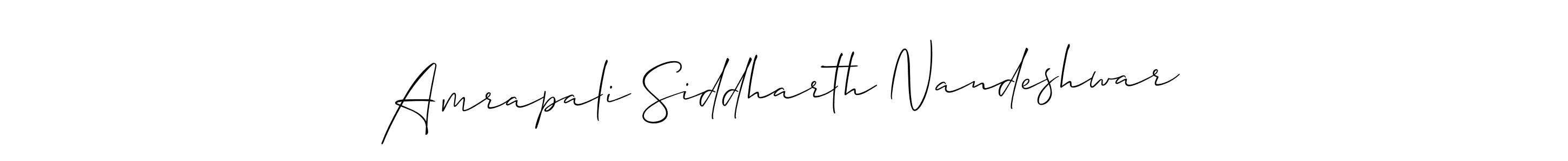 Create a beautiful signature design for name Amrapali Siddharth Nandeshwar. With this signature (Allison_Script) fonts, you can make a handwritten signature for free. Amrapali Siddharth Nandeshwar signature style 2 images and pictures png