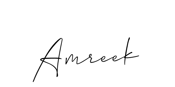 Allison_Script is a professional signature style that is perfect for those who want to add a touch of class to their signature. It is also a great choice for those who want to make their signature more unique. Get Amreek name to fancy signature for free. Amreek signature style 2 images and pictures png