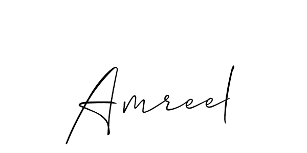 Design your own signature with our free online signature maker. With this signature software, you can create a handwritten (Allison_Script) signature for name Amreel. Amreel signature style 2 images and pictures png