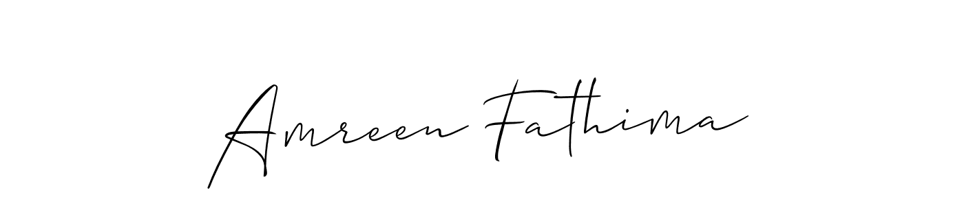 Amreen Fathima stylish signature style. Best Handwritten Sign (Allison_Script) for my name. Handwritten Signature Collection Ideas for my name Amreen Fathima. Amreen Fathima signature style 2 images and pictures png