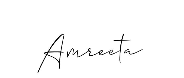 Make a beautiful signature design for name Amreeta. With this signature (Allison_Script) style, you can create a handwritten signature for free. Amreeta signature style 2 images and pictures png