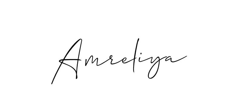 Amreliya stylish signature style. Best Handwritten Sign (Allison_Script) for my name. Handwritten Signature Collection Ideas for my name Amreliya. Amreliya signature style 2 images and pictures png